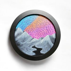 “Neapolitan” Original Painting - Mountains with Multi-color Sky